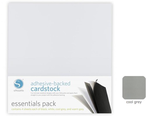 Silhouette Adhesive-Backed Cardstock  25-pack Cool Grey (UITLOPEND)