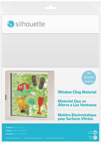 Silhouette Printable Window Cling Material 5 sheets 21,5cm x 27,9cm Clear
