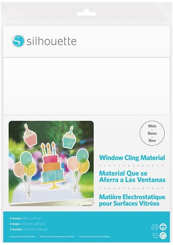 Silhouette Printable Window Cling Material 5 sheets 21,5cm x 27,9cm White