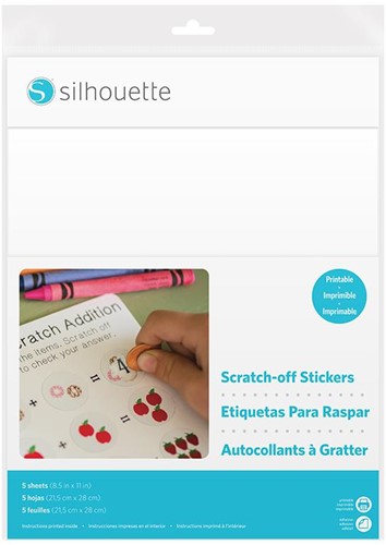 Silhouette Scratch-off Sticker 5 sheets 21,5cm x 27,9cm Printable