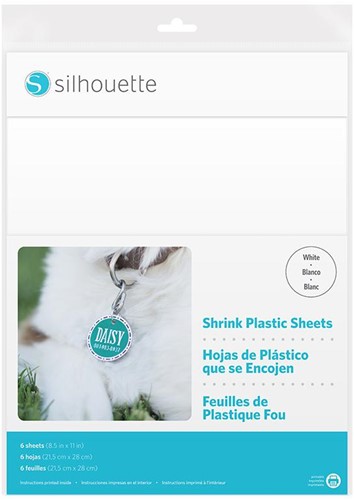 Silhouette Shrink Plastic Sheets Kit-Jewelry refill - 6 sheets 21,5cm x 27,9cm White