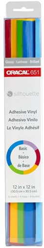 Silhouette Oracal 651 Sampler Pack - Basic (yellow, red, lilac, azure blue, ice blue, lime-tree green)