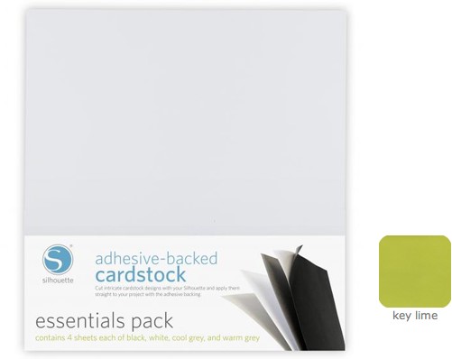 [S-CARDSTOCK-KEYLIM] Silhouette Adhesive-Backed Cardstock 25-pack Key Lime (UITLOPEND)