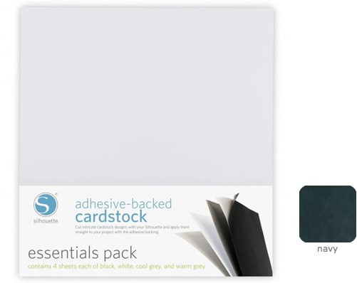 [S-CARDSTOCK-NAV] Silhouette Adhesive-Backed Cardstock 25-pack Navy (UITLOPEND)