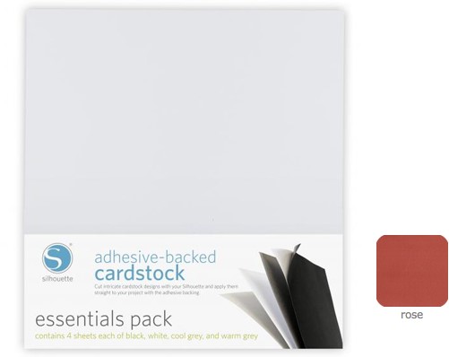 [S-CARDSTOCK-ROSE] Silhouette Adhesive-Backed Cardstock 25-pack Rose (UITLOPEND)