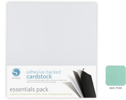[S-CARDSTOCK-SEAMIST] Silhouette Adhesive-Backed Cardstock 25-pack Sea Mist (UITLOPEND)