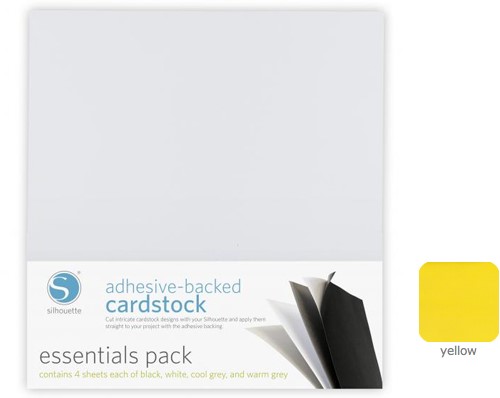 [S-CARDSTOCK-YEL] Silhouette Adhesive-Backed Cardstock 25-pack Yellow (UITLOPEND)