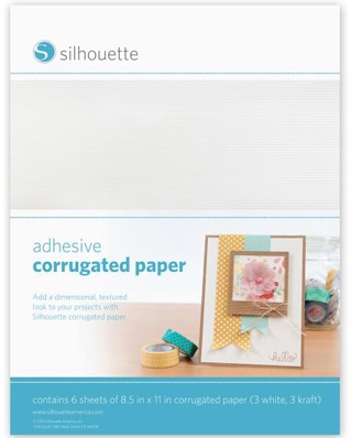[S-MEDIA-COR-ADH] Silhouette Adhesive Corrugated Paper (3 white & 3 kraft, letter size) (UITLOPEND)