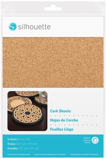 [S-MEDIA-CORK] Silhouette 8 sheets 12,7cm x 17,8cm Cork sheets