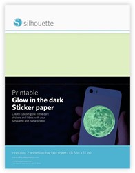 [S-MEDIA-GITD-ADH] Silhouette Printable Sticker Paper 21,5cm x 27,9cm 2 sheets Glow in the Dark