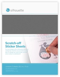 [S-MEDIA-SCRATCH-SVR] Silhouette Scratch-off Sticker Sheets 5 sheets 21,5cm x 29,7cm Silver