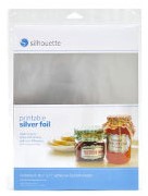 [S-MEDIA-SVR-ADH-3T] Silhouette Printable Silver Sticker Foil, 8-pack