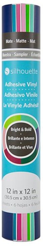 [S-SAM-VINYL-BRIGHT] Silhouette Vinyl Sampler Pack Bright & Bold LTGRN,MNT,LTPNK,DKPNK,TEA,NAV