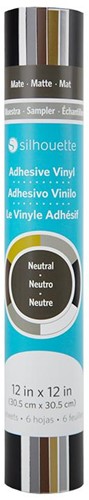[S-SAM-VINYL-NEUTRAL] Silhouette Vinyl Sampler Pack Neutral black, white, gold, silver, brown, grey