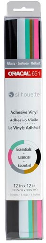 [S-SAM-VINYL-OR1] Silhouette Oracal 651 Sampler Pack - Essentials (white, black, gold, silver, softw pin, mint)